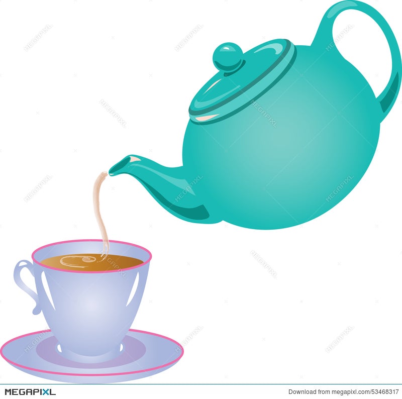 Tea Pot Pouring Tea Illustration 53468317 - Megapixl