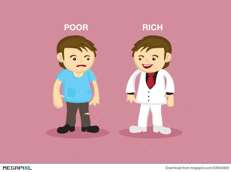 Rich Man Poor Man Vector Cartoon Illustration Illustration 53654965 -  Megapixl
