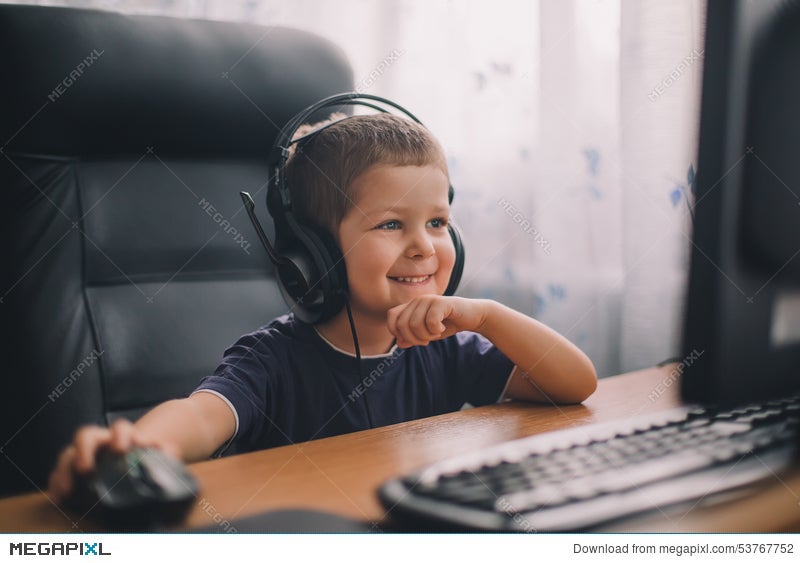 kid with headset