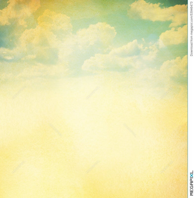 Clouds And Sky On Yellow Watercolor Background Stock Photo 53946473 -  Megapixl