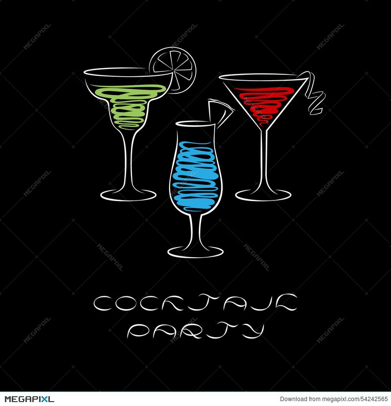 Cocktail Party Design Menu Background. Illustration 54242565 - Megapixl