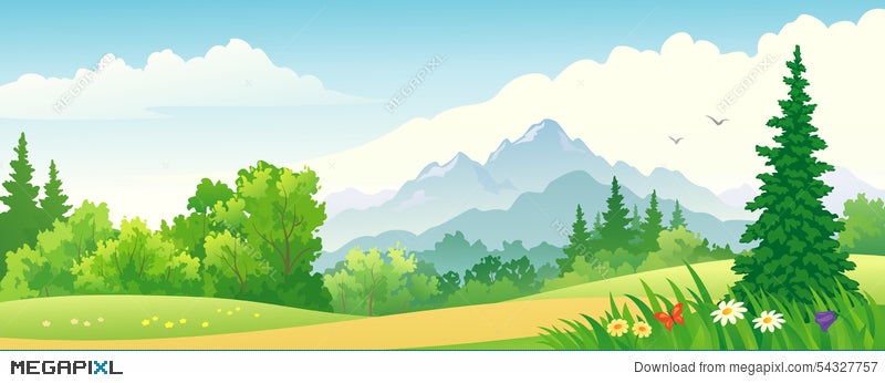 Forest Banner Illustration 54327757 Megapixl