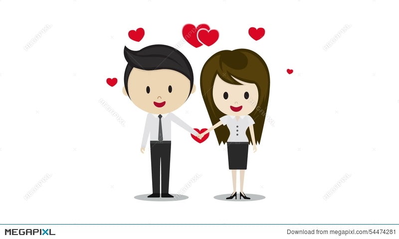 Cute Couple In Love Holding Hands Cartoon Characters Video Footage Megapixl