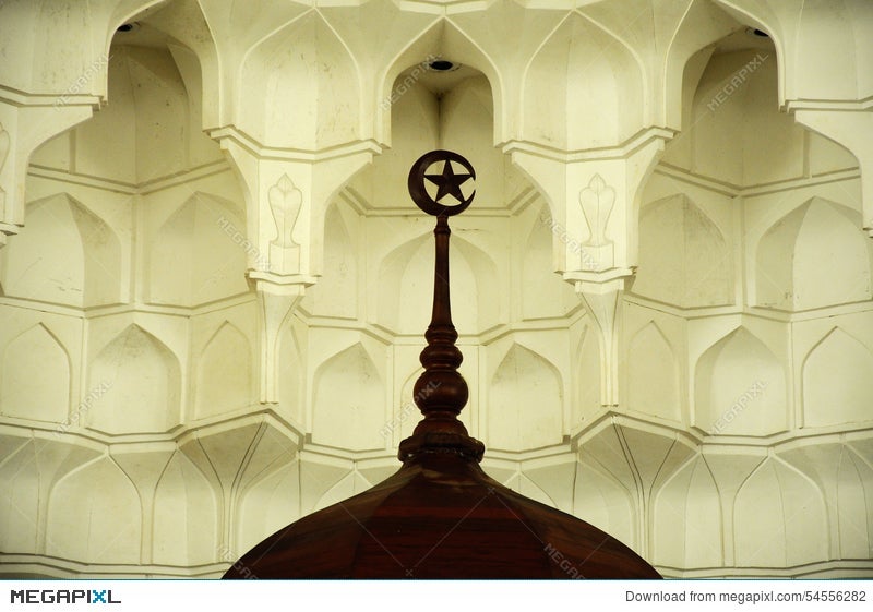 Muqarnas And Wooden Crescent At Sultan Ismail Airport Mosque Senai Airport Stock Photo 54556282 Megapixl