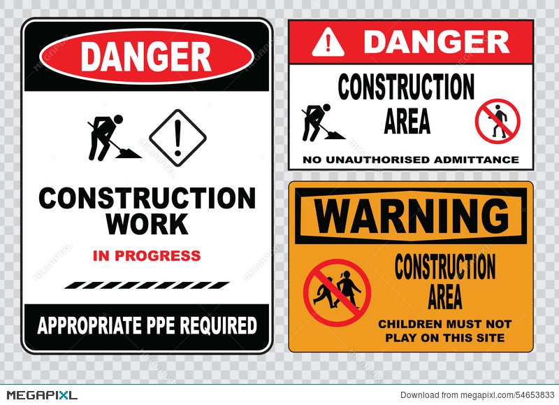 Site Safety Sign Or Construction Safety Illustration Megapixl