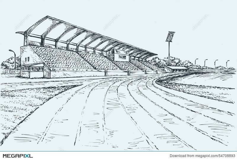 Small Stadium Vector Sketch Illustration 5470 Megapixl