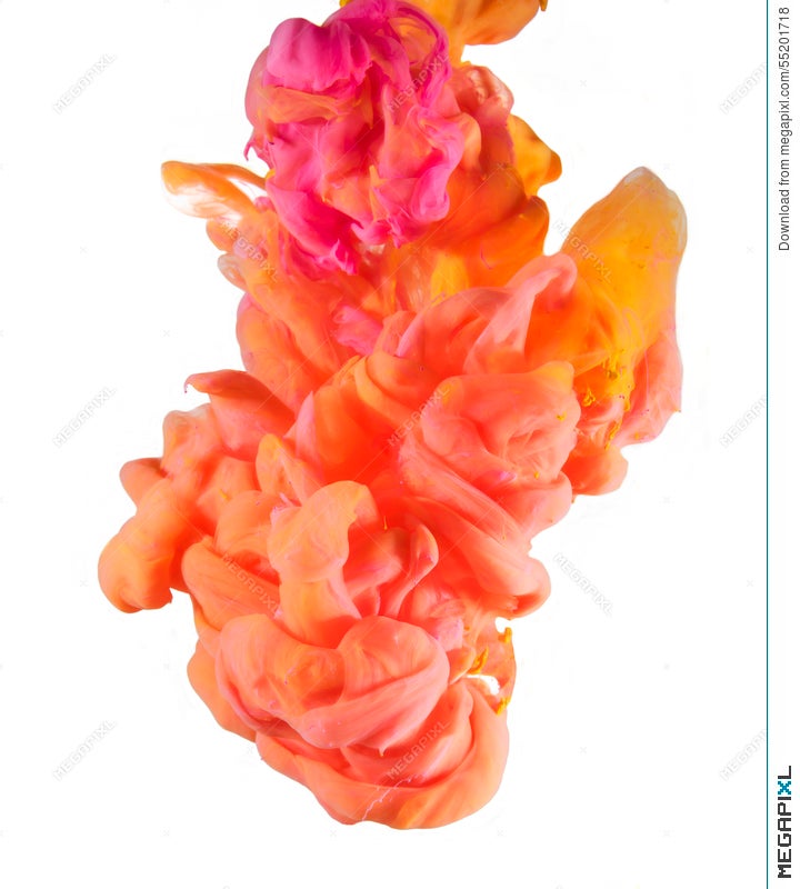 Colorful Liquids Underwater Yellow Orange Pink Color Mix Stock Colorful Liquids Underwater Yellow Orange Pink Color Mix
