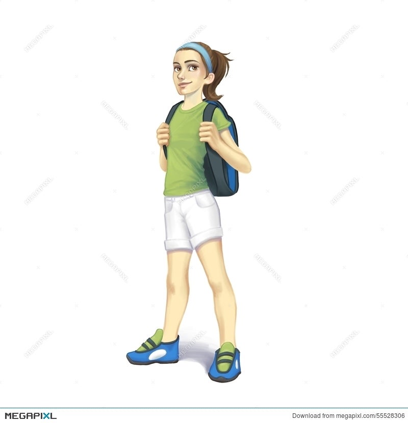 girl wearing backpack