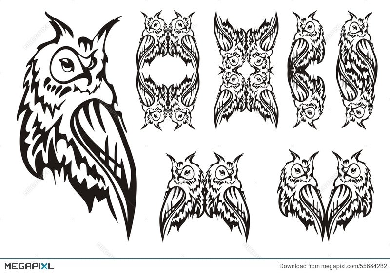 Vector boho owl tattoo or tshirt print design Owl on crescent moon  combined with nature and boho Stock Vector Vector And Low Budget  Royalty Free Image Pic ESY044742903  agefotostock