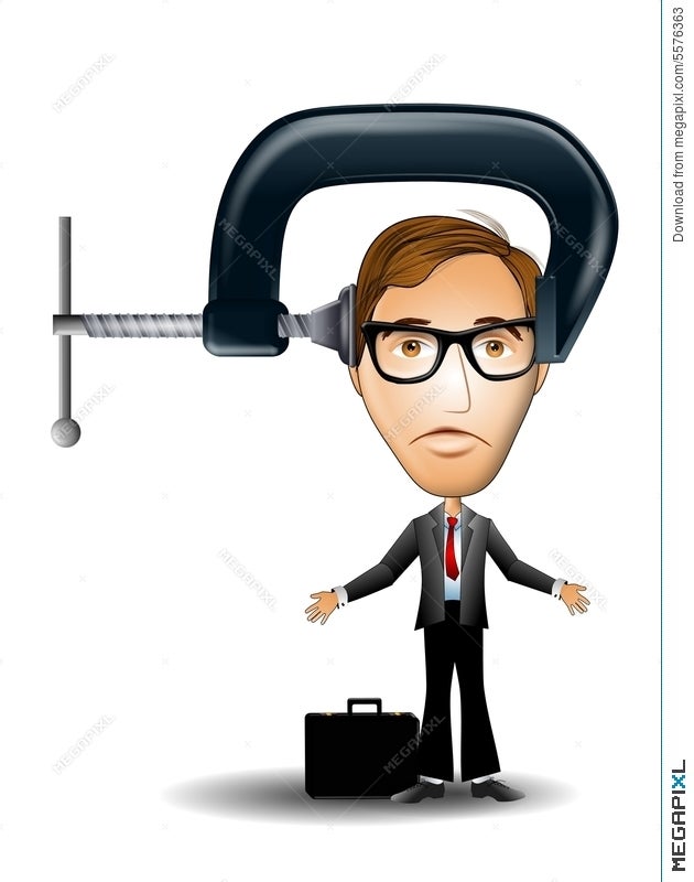 Business Man Under Pressure Illustration 5576363 - Megapixl