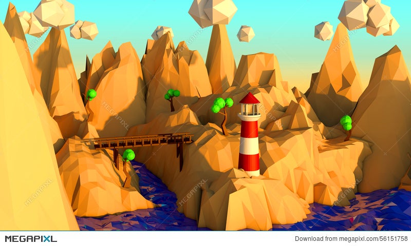 Low Poly Landscape Wallpaper 1 Illustration 56151758 Megapixl