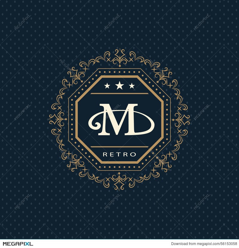 M letter floral elegant graceful ornament logo Vector Image