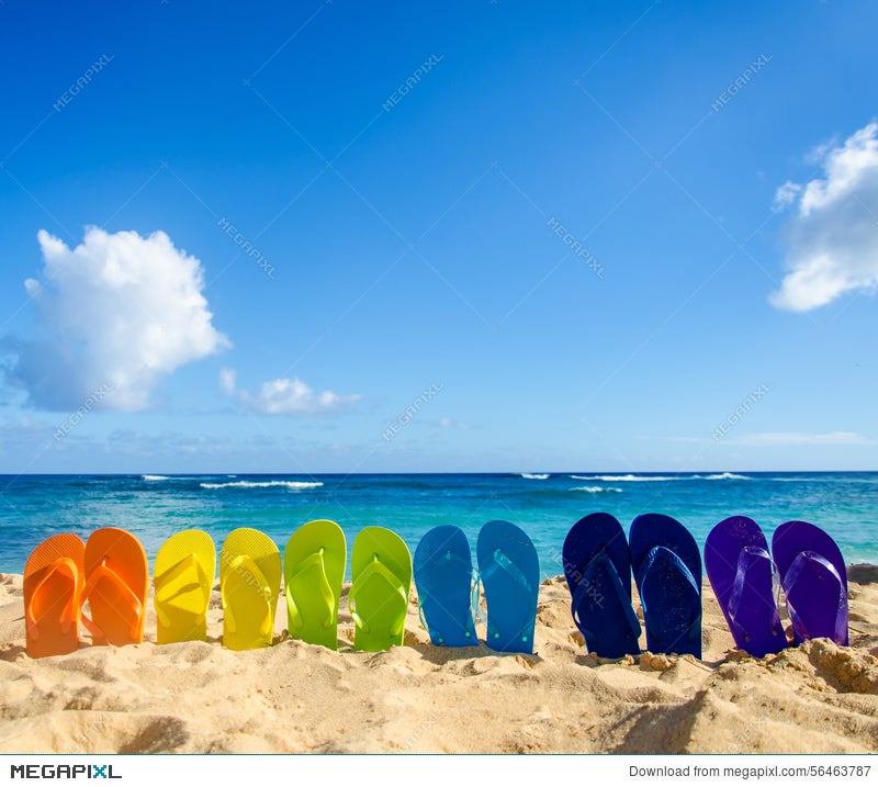 beach and flip flops