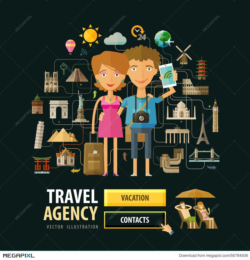 Travel Agency Vector Logo Design Template Illustration 56784936