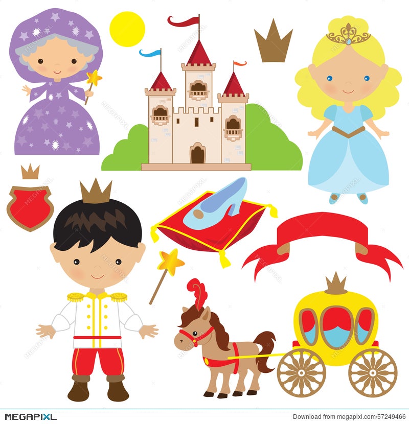 Cute Cinderella Fairytale Vector Illustration Illustration 57249466 -  Megapixl