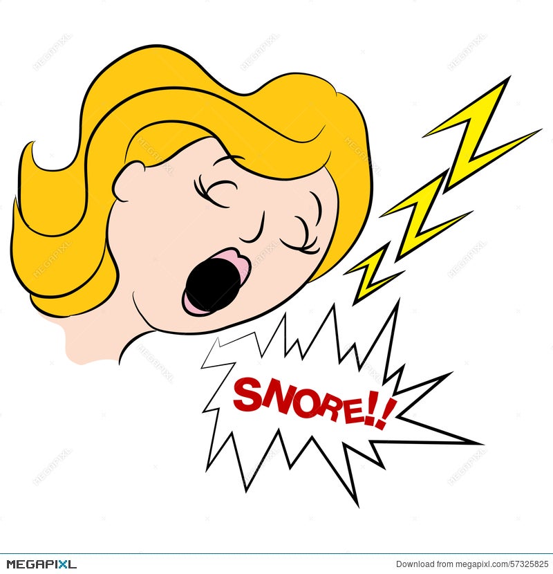 Woman Snoring Loudly Cartoon Illustration 57325825 - Megapixl