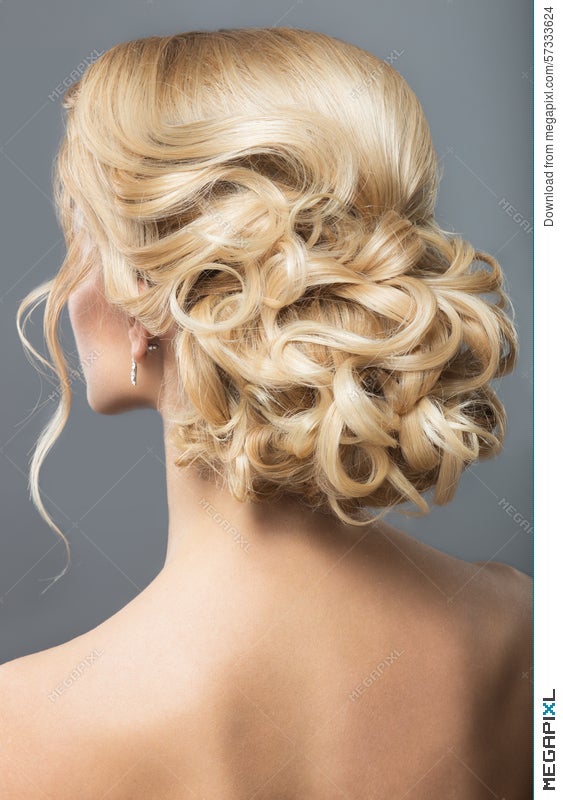 Beautiful Woman In Image Of The Bride. Beauty Hair. Hairstyle Back View  Stock Photo 57333624 - Megapixl