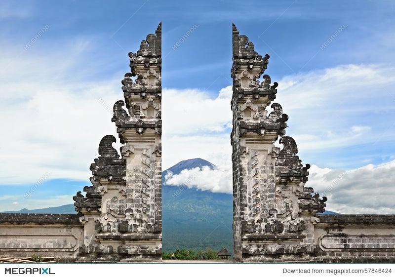 Symbol Bali - Hindu Temple On Agung Mount Background Stock Photo 57846424 -  Megapixl