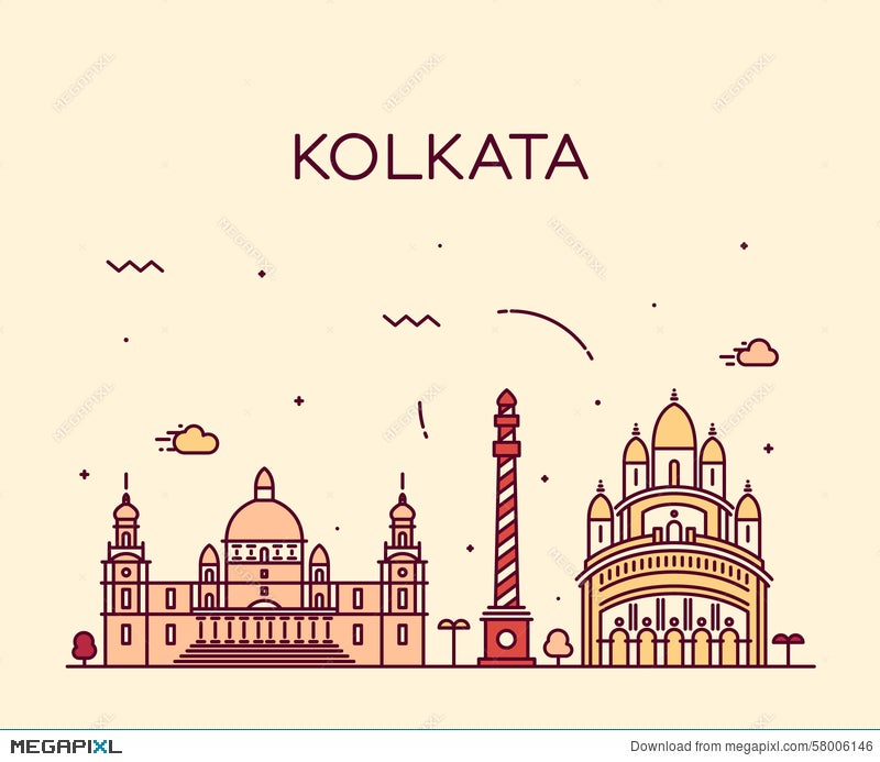Victoria Memorial Kolkata City West Bengal Stock Vector (Royalty Free)  1075390985 | Shutterstock
