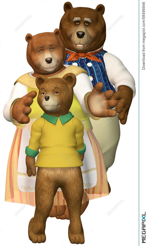 Three Bears Family Illustration Isolated Illustration 58496946 - Megapixl