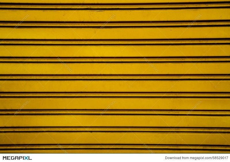 Yellow Steel Roller Shutter Door Background Garage Door With H Stock Photo 58529017 Megapixl