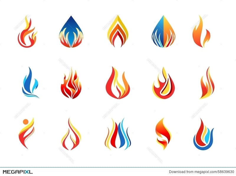 Fire Flame Logo Modern Flames Collection Logotype Symbol Icon Design Vector Illustration Megapixl