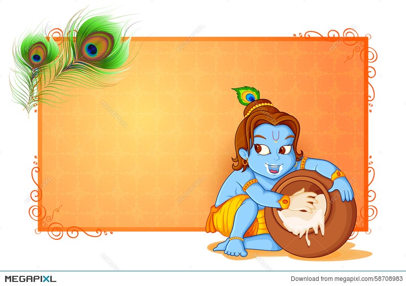 Happy Janmashtami Wallpaper Background Illustration 58708983 - Megapixl
