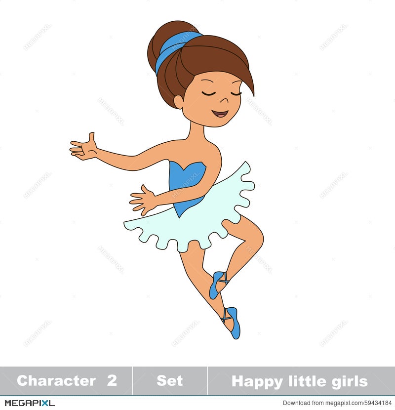 One Cartoon Dancer Girl Illustration 59434184 - Megapixl