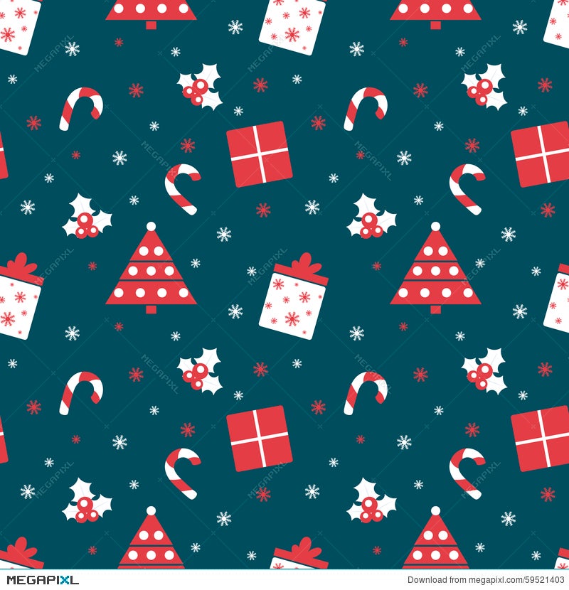 Download Merry Christmas And Happy New Year Winter Holiday Background Cute Seamless Pattern With Red And Blue Colors Illustration 59521403 Megapixl PSD Mockup Templates