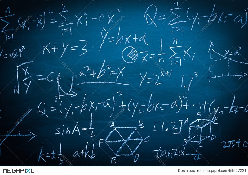 Maths Formulas On Chalkboard Background Illustration 59537221 - Megapixl