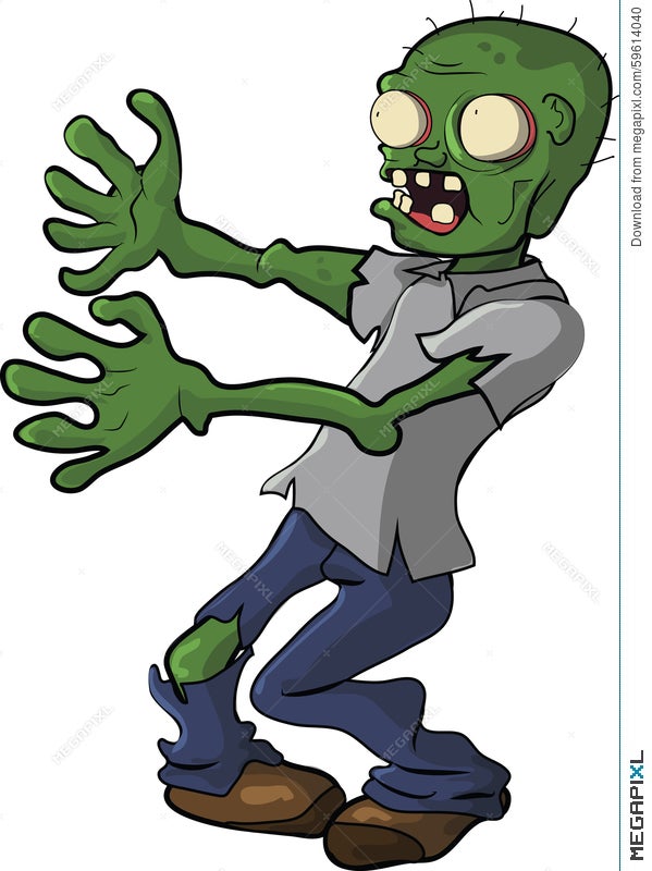 Zombie People Walking Dead Cartoon Funny Illustration 59614040 - Megapixl