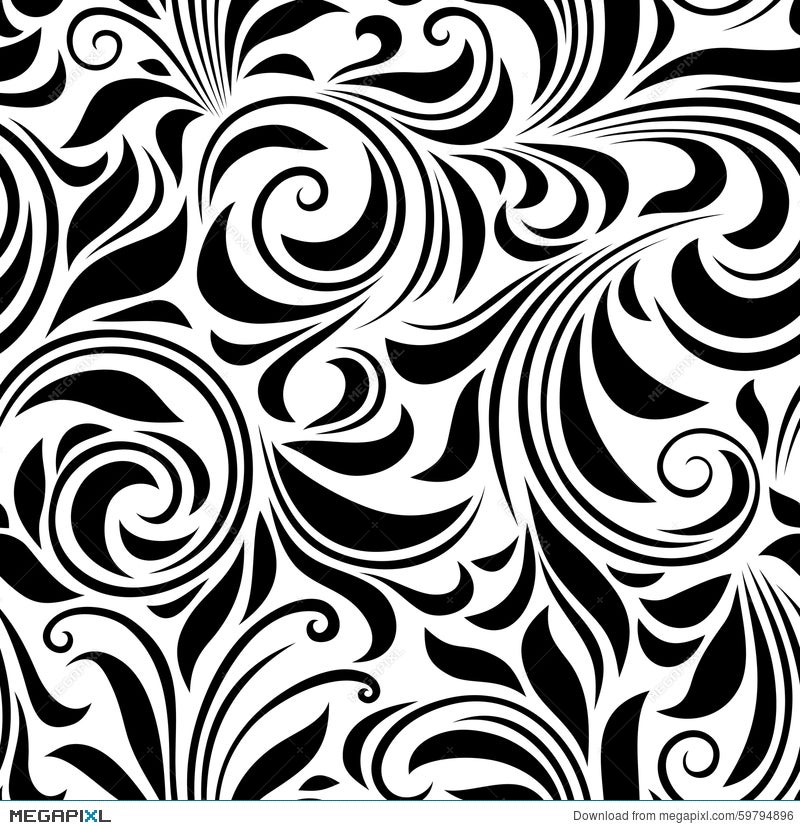 vintage floral patterns black and white