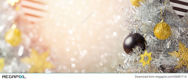 Download Christmas Holiday Banner Design With Christmas Tree Over Bokeh Background Stock Photo 59981714 Megapixl PSD Mockup Templates