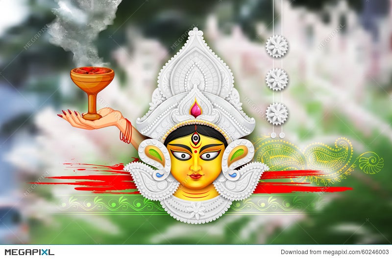 Durga puja Illustration of colorful goddess durga against abstract  background  CanStock