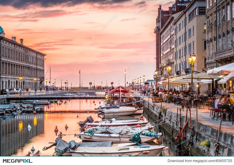 Canal Grande In Trieste City Center Italy Stock Photo Megapixl