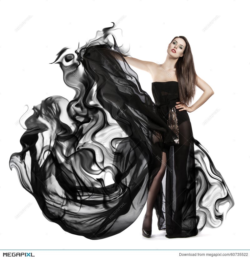 long flowing black dress