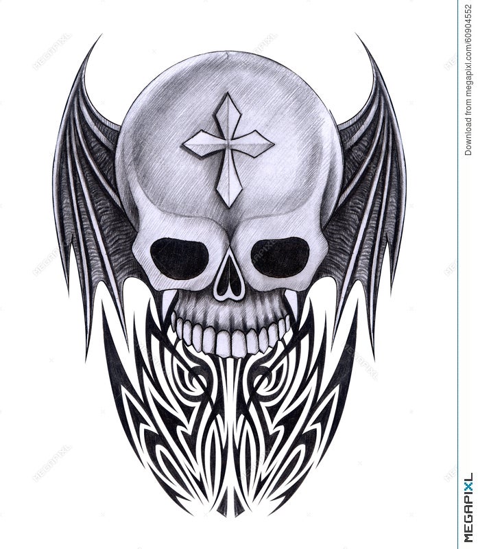 tattoo designs of skulls on paper