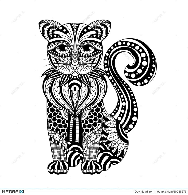 770 Top Zentangle Cat Coloring Pages For Free
