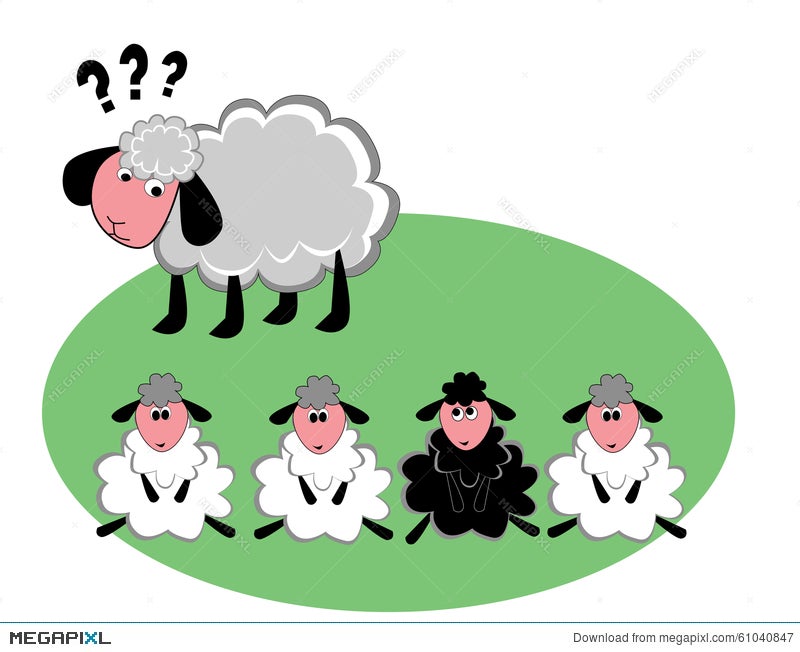 Black Sheep In The Family Illustration 61040847 - Megapixl