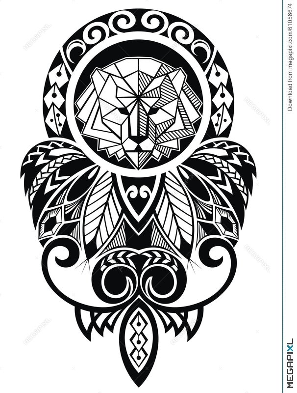 Lion Maori  Temporary Tattoo  Fake tattoo