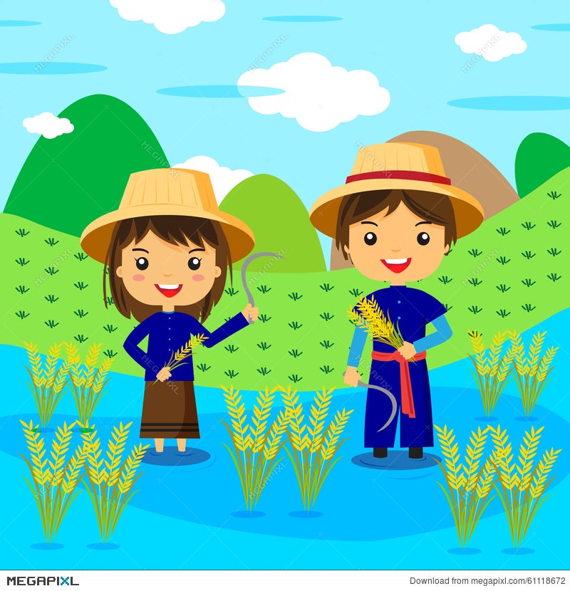 Thailand Farmer Illustration 61118672 - Megapixl Thailand Farmer Illustration 61118672 - Megapixl