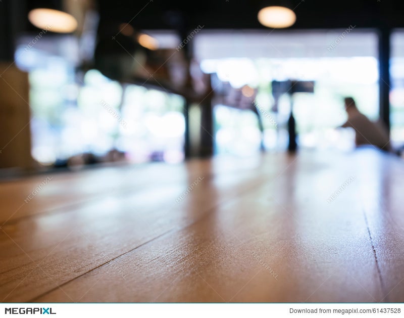 Table Top Counter Bar Blurred Restaurant Background With People Table Top Counter Bar Blurred