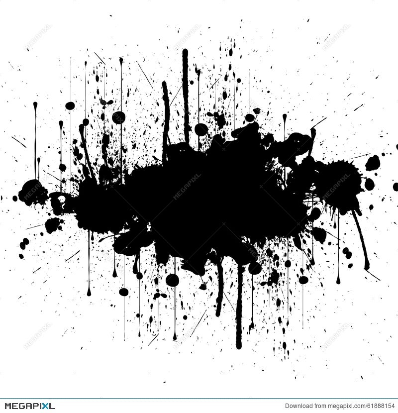 Vector Splatter Black Color Background Illustration Design