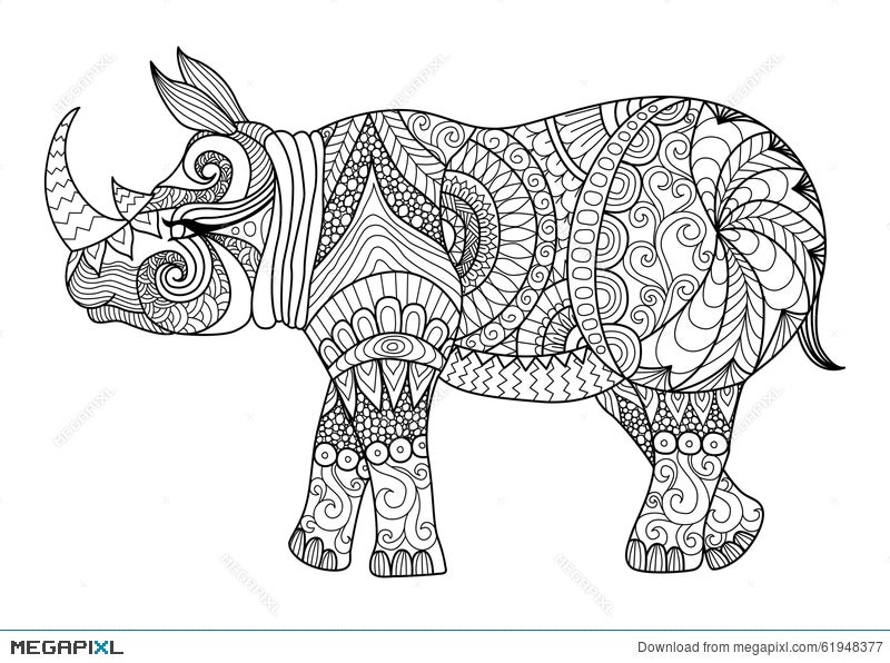 rhino outline tattoo