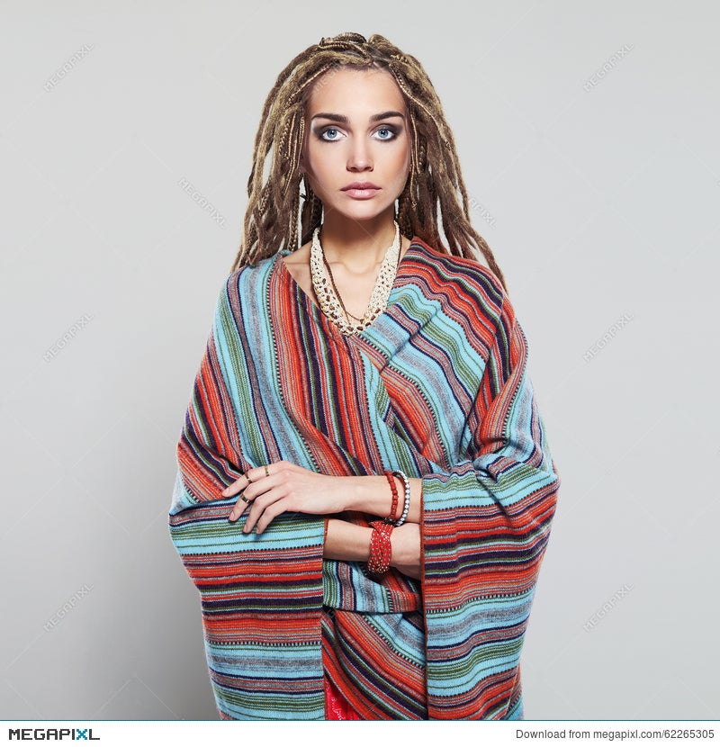 Beautiful Girl With Dreadlocks Pretty Young Woman With