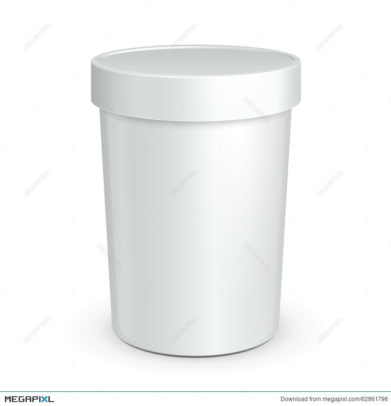 Download White Mock Up Bucket Tub Food Plastic Container For Dessert Yogurt Ice Cream Sour Cream Or Snack Ready For Your Design Illustration 62861796 Megapixl Yellowimages Mockups