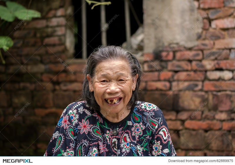 Very Old Chinese Woman Laughing Stock Photo 62889975 Megapixl