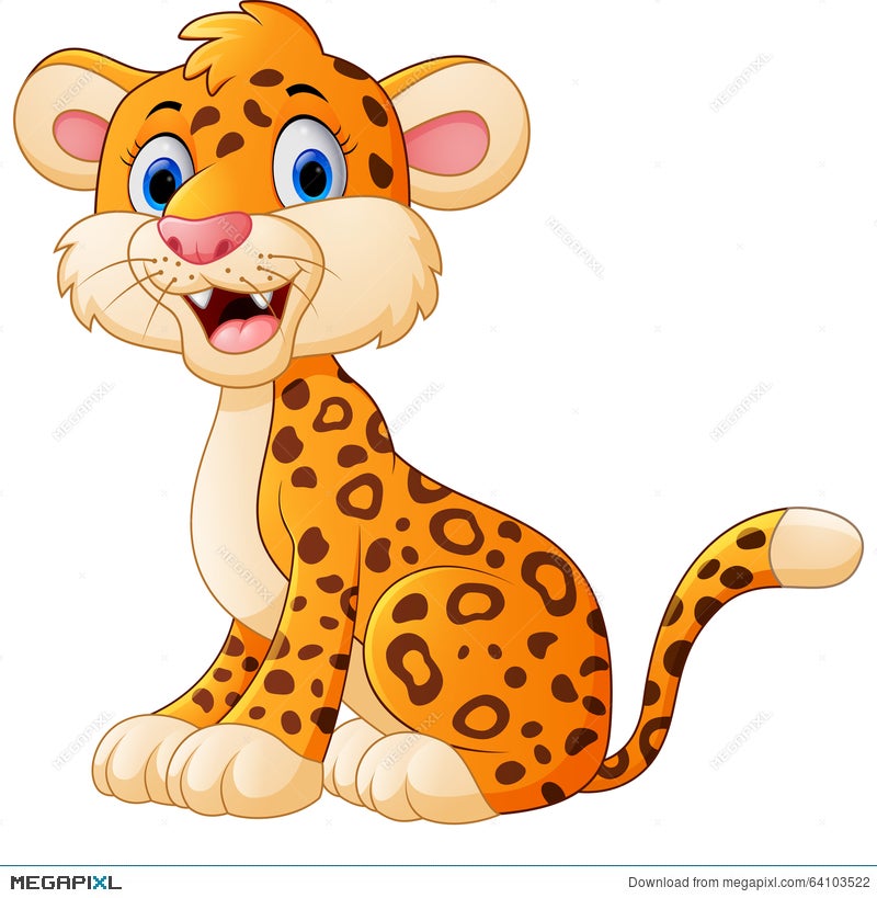 Cute Cheetah Cartoon Illustration 64103522 - Megapixl