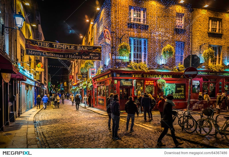 View Temple Bar Dublin Christmas Background