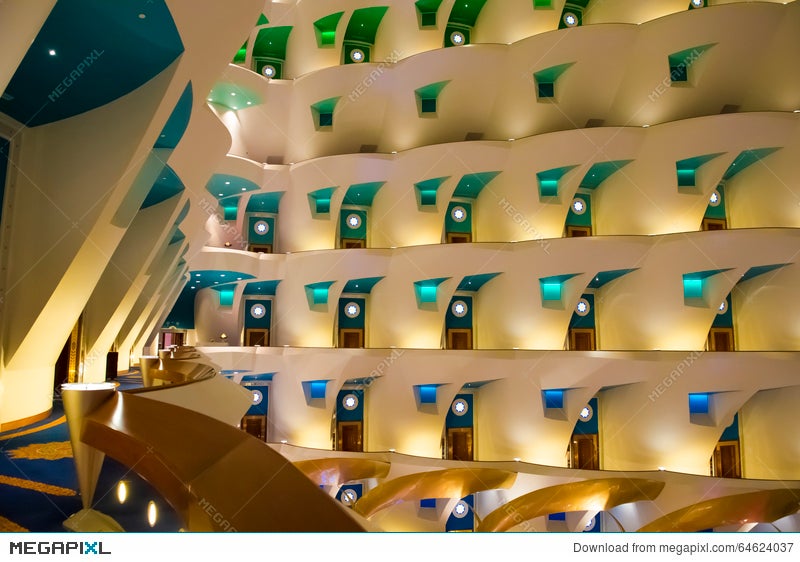 Hotel Burj Al Arab Interior Stock Photo 64624037 Megapixl